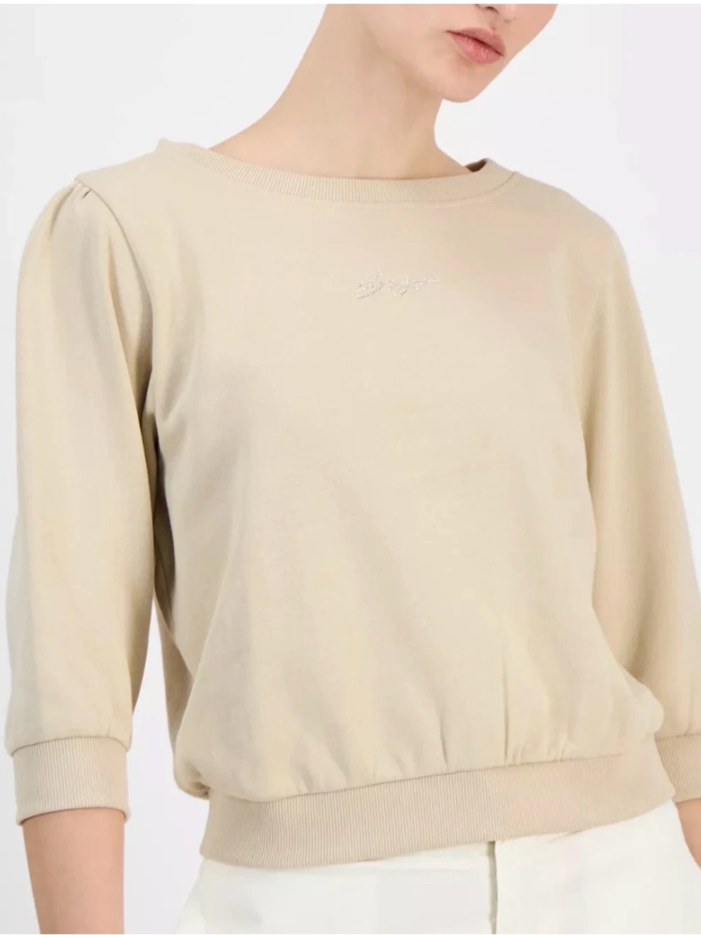 BOSS ORANGE Women's Beige Pullover Sweatshirt